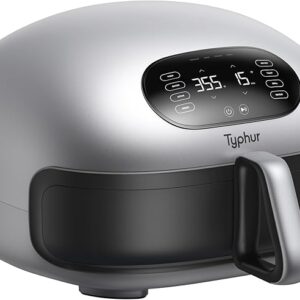 typhur dome 2 ai upgraded air fryer – extra large smart digital fryer with superior airflow, self cleaning pfas free basket, fits 12” pizza or 4 slice toast, quick & easy meals
