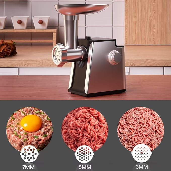 electric meat grinder 2800w – 4 in 1 sausage stuffer & vegetable shredder with 3 slice/shred blades, 5 cutting blades, sausage stuffer & kubbe kit for home kitchen electric meat grinder 2800w – 4 in 1 sausage stuffer & vegetable shredder with 3 slice/shred blades, 5 cutting blades, sausage stuffer & kubbe kit for home kitchen