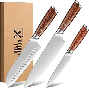 kitchen knife set, 3 pieces japanese high carbon stainless steel chef knives – ultra sharp professional santoku & utility knives for cooking, silver kitchen knife set, 3 pieces japanese high carbon stainless steel chef knives – ultra sharp professional santoku & utility knives for cooking, silver