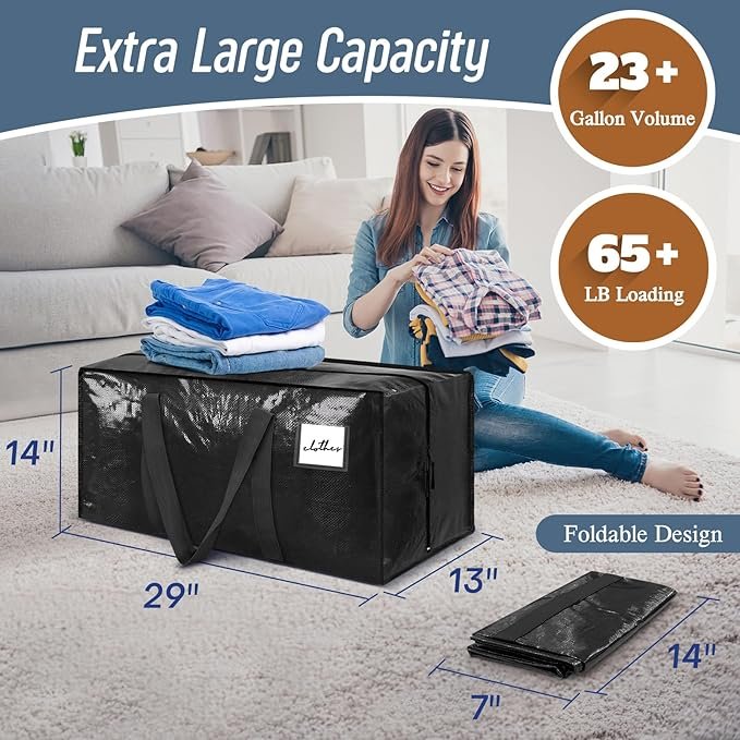 extra heavy duty large moving bags with zipper & handles – 6 pack extra heavy duty large moving bags with zipper & handles – 6 pack