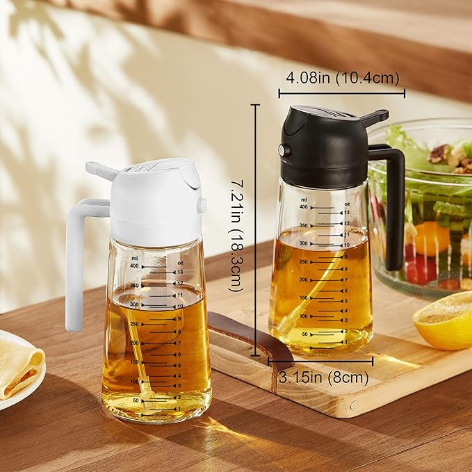 trendplain 16oz / 470ml glass olive oil sprayer for cooking – 2 in 1 olive oil dispenser bottle for kitchen gadgets & air fryer accessories, salad, bbq (black) trendplain 16oz / 470ml glass olive oil sprayer for cooking – 2 in 1 olive oil dispenser bottle for kitchen gadgets & air fryer accessories, salad, bbq (black)