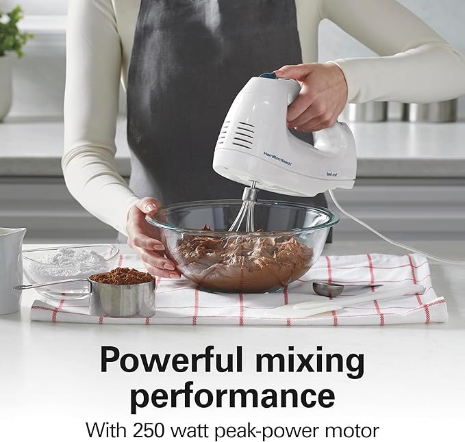 hamilton beach 6 speed electric hand mixer – white hamilton beach 6 speed electric hand mixer – white