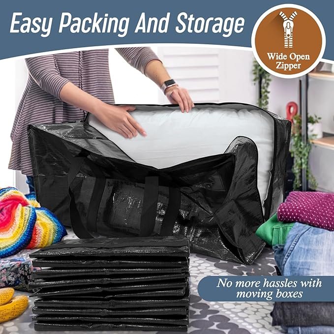 extra heavy duty large moving bags with zipper & handles – 6 pack extra heavy duty large moving bags with zipper & handles – 6 pack