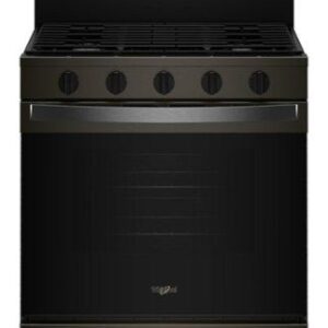 whirlpool 5.0 cu. ft. freestanding gas range with air cooking technology black stainless steel wfgs5730sv