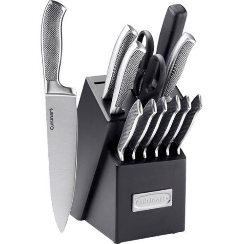 cuisinart graphix collection 13 piece knife set silver/black