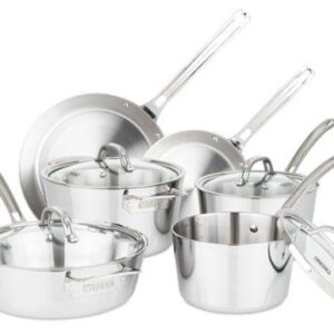 viking contemporary 3 ply 10 piece cookware set mirror stainless steel