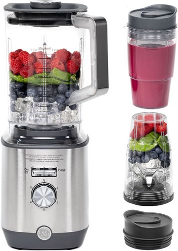 ge 5 speed 72 oz. blender w/ blender cups stainless steel ge 5 speed 72 oz. blender w/ blender cups stainless steel
