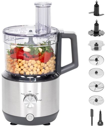 ge 12 cup food processor w/ accessories (stainless steel) ge 12 cup food processor w/ accessories (stainless steel)