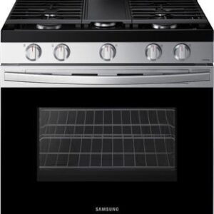 samsung 6.0 cu. ft. freestanding gas range w/ wifi and integrated griddle stainless steel