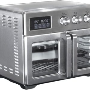 bella pro series 33 qt. french door toaster oven w/ air fry, pizza, rotisserie & dehydrator settings stainless steel