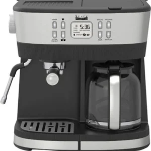bella pro combo 19 bar espresso & 10 cup drip coffee maker stainless steel