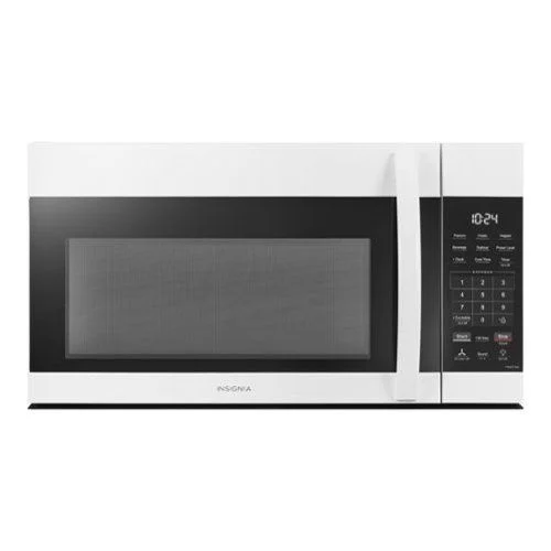 insignia™ 1.7 cu. ft. over the range microwave with 2 stage cooking white