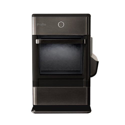ge profile opal nugget ice maker with side tank and rapid ice production black stainless steel
