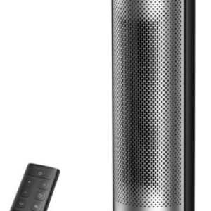 dreo 20'' portable ceramic space heater for home, 70Â° oscillation, 12h timer and thermostat, 3 heat levels, solaris 628 silver