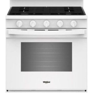 whirlpool 5.0 cu. ft. freestanding gas range with air cooking technology white wfgs5730sw