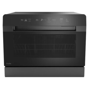ge profile 21 7/10" smart countertop dishwasher with built in option black