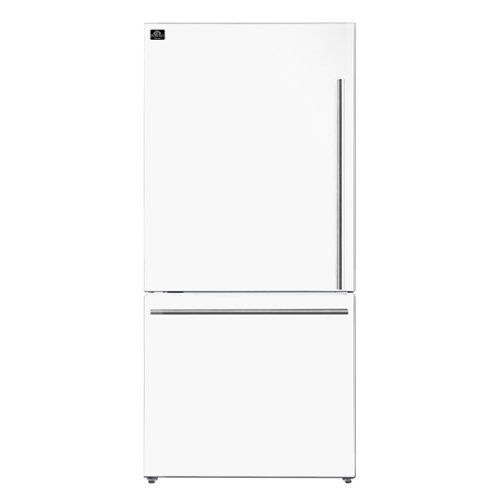 forno appliances milano espresso 17.2 cu. ft. bottom freezer refrigerator with built in ice maker white