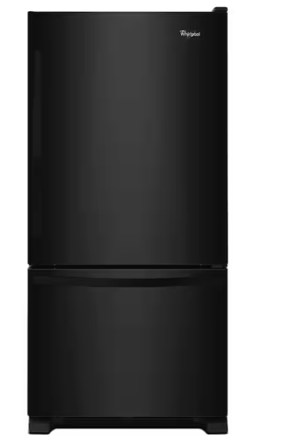 whirlpool 32.75 in. 22 cu. ft. bottom freezer refrigerator in black with spill guard glass shelves whirlpool 32.75 in. 22 cu. ft. bottom freezer refrigerator in black with spill guard glass shelves